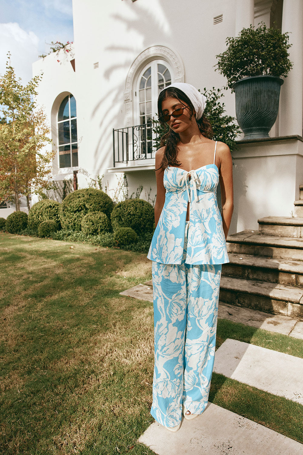 White Floral Adjustable Strappy Lainey Jumpsuit