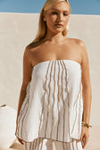 White Strapless Frill Emilia Top