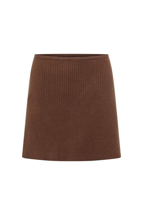 Gingerbread Brown Knit Mini Ellamay Skirt
