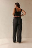 Black Relax Tailored Tie Khaleesi Pants