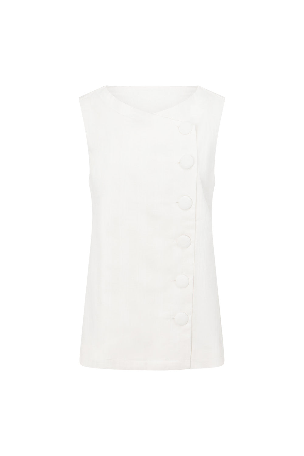 White Cotton Button Up Journey Top