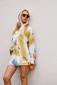White and Yellow Botanique Button-Up Keziah Top