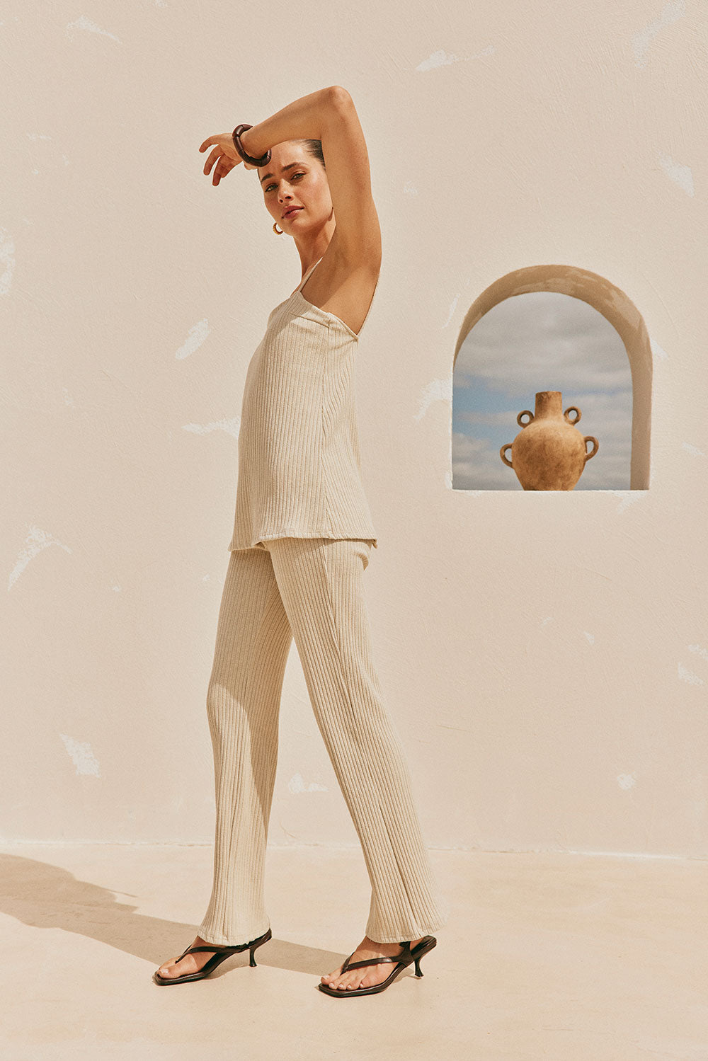 Sayla Backless Thin Strap Tie Jumpsuit - Grey