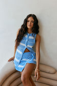 Blue and White Stripe Button Up Mailyn Top