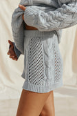 Baby Blue Knit Elastic Diara Shorts