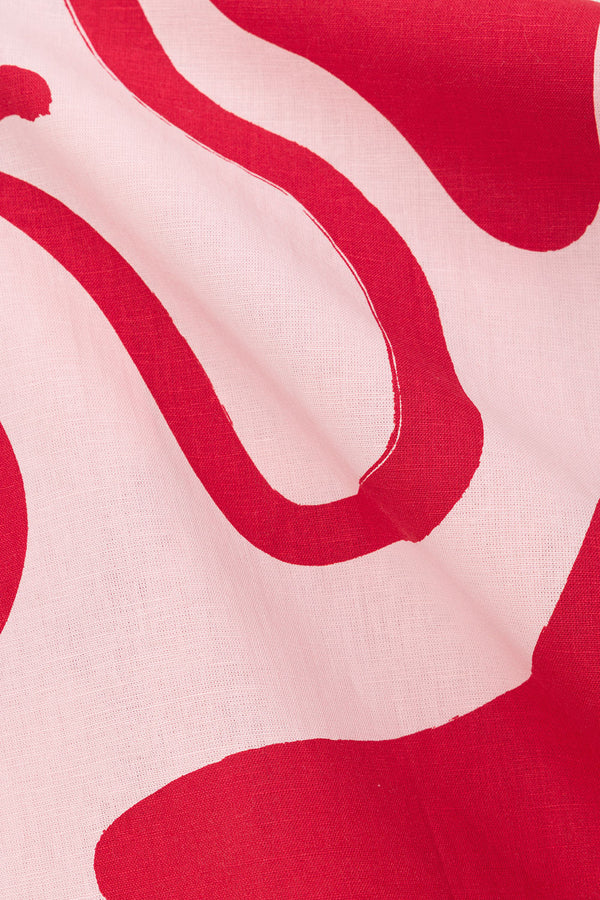 Red and Pink Darling Floral Print Button Up Delphia Top