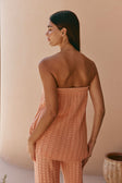 Coral Pointelle Knit Strapless Athena Top
