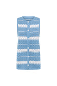 Blue and White Stripe Button Up Mailyn Top