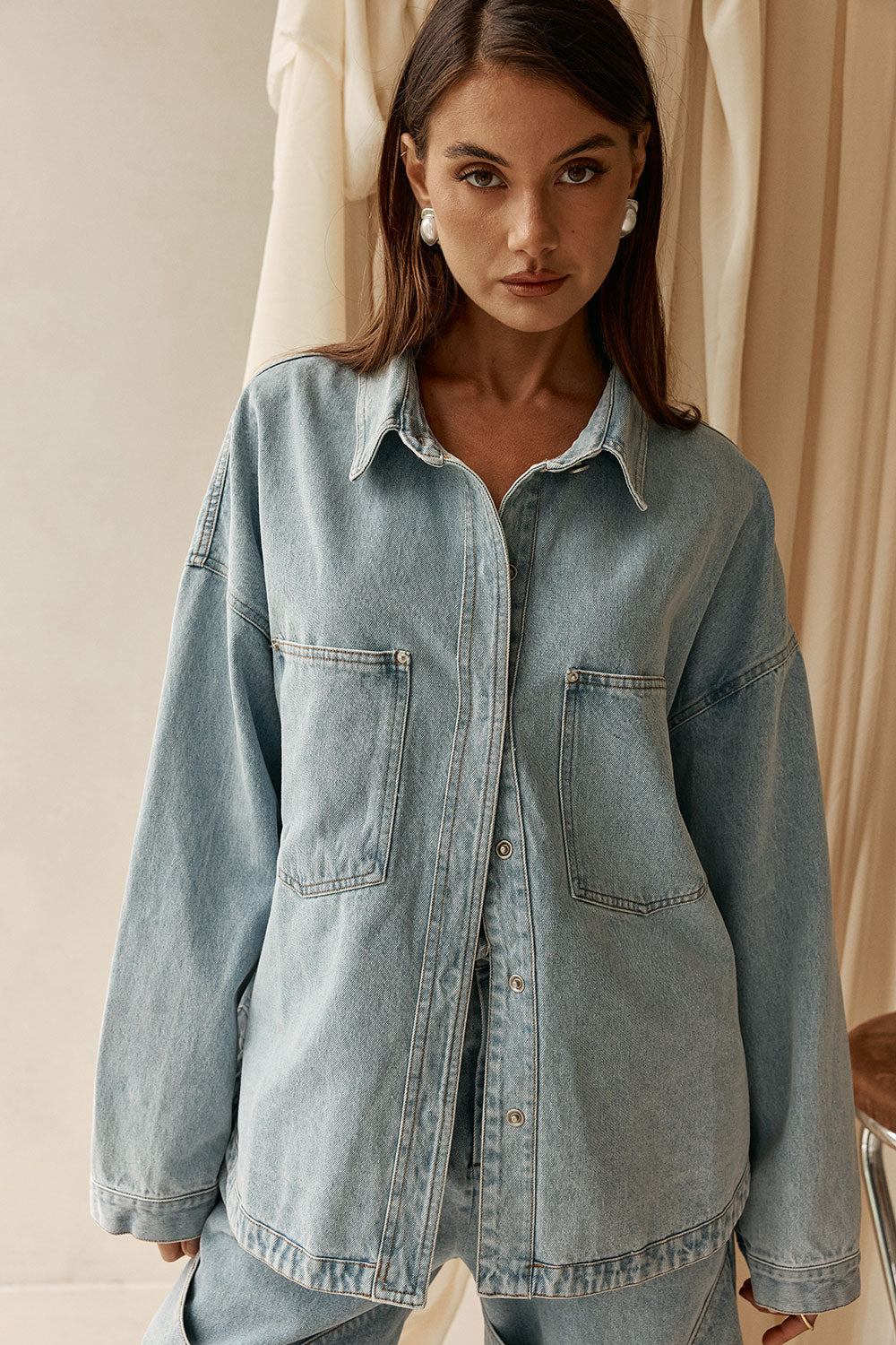 Poet Denim Jacket  - Light Blue