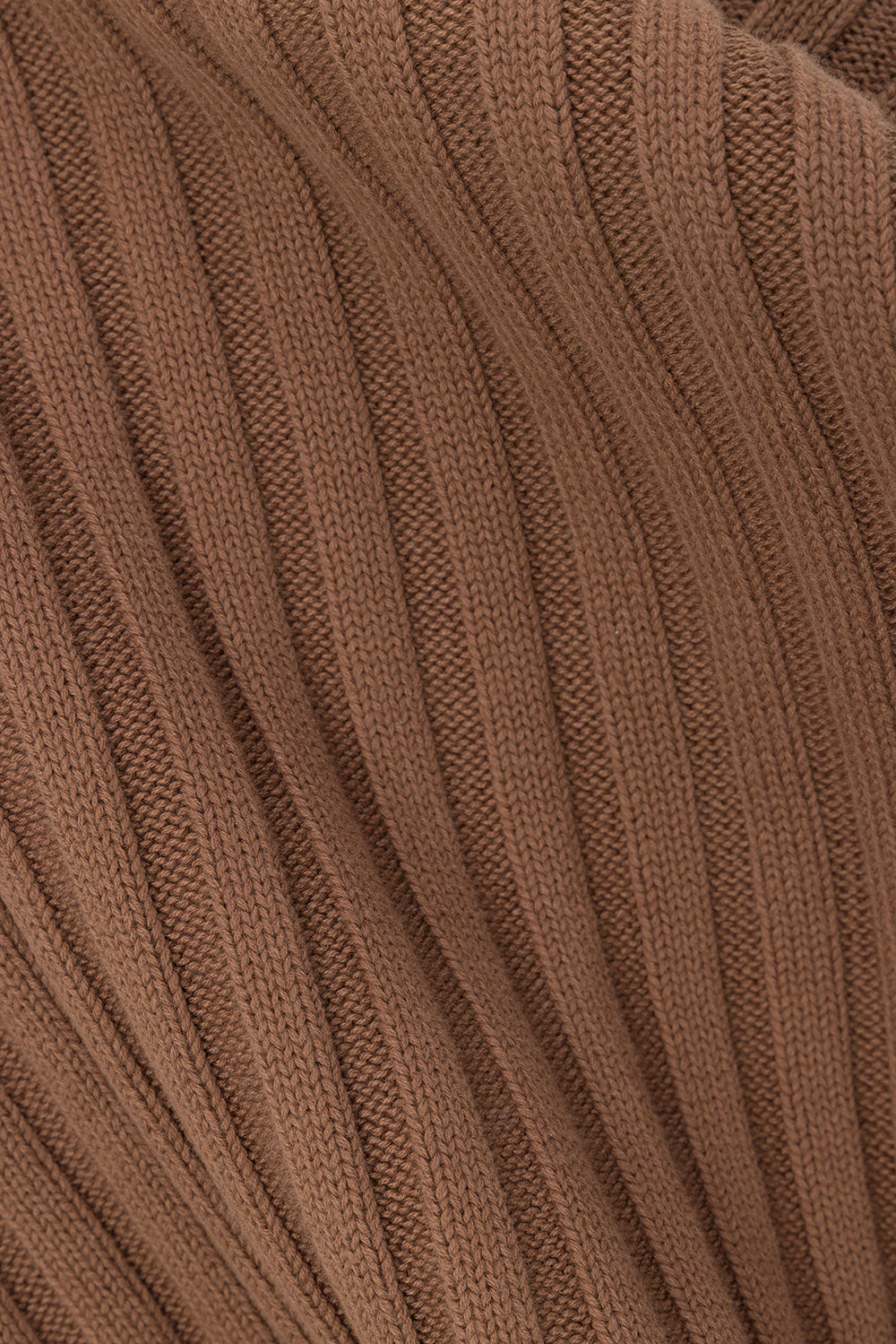 Chocolate Brown Ribbed Knit Jali Top