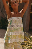 Green Fiore Festivio Print Strapless Orion Top