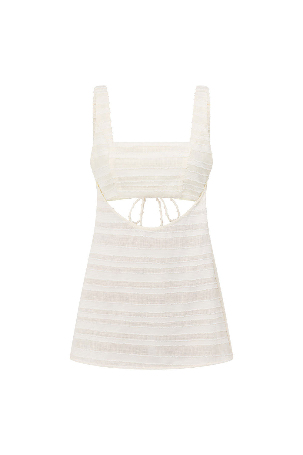 Cream Textured Cut Out Backless Aurelie Top