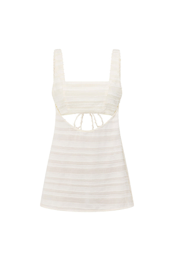 Cream Textured Cut Out Backless Aurelie Top