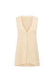 Cream Zig Zag Knit V Neck Mabel Vest Top