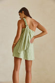 Grazia One Shoulder Mini Dress - Green