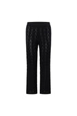 Black Crochet Knit High Waist Cierra Pants