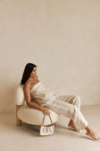 Beige Vintage Lace Detail Millie Pants