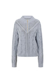 Baby Blue Knit Zip Diara Sweater