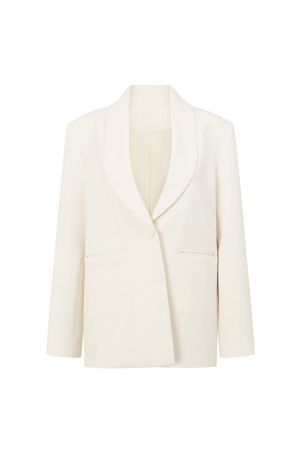 Blakely Long Sleeve Button Up Blazer - Beige