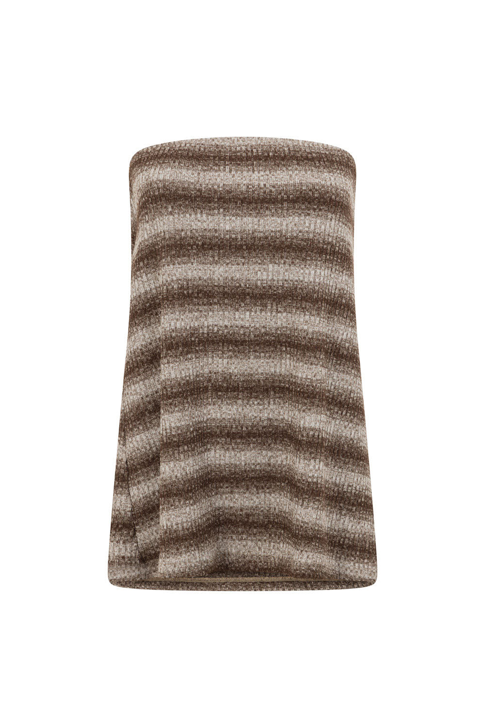 Brown and White Stripe Strapless Cosmo Top