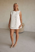 White Cotton Pocket A Line Mini Journey Skirt