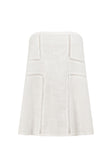 White Cheesecloth Strapless Flouncy Carissa Top