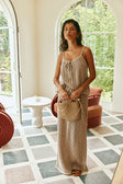 Taupe Knit Drawstring Maxi Havana Skirt