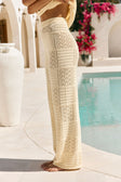 Butter Yellow Pointelle Knit High Waist Elois Pants