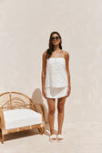 White Cotton Thin Strap Button Down Aaliyah Top