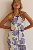 Blue Phylida Azure Print Halter Saphira Top