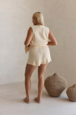 Cream Zig Zag Knit V Neck Mabel Vest Top