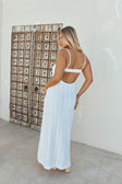 White Crochet Knit Strappy Maxi Trieste Dress