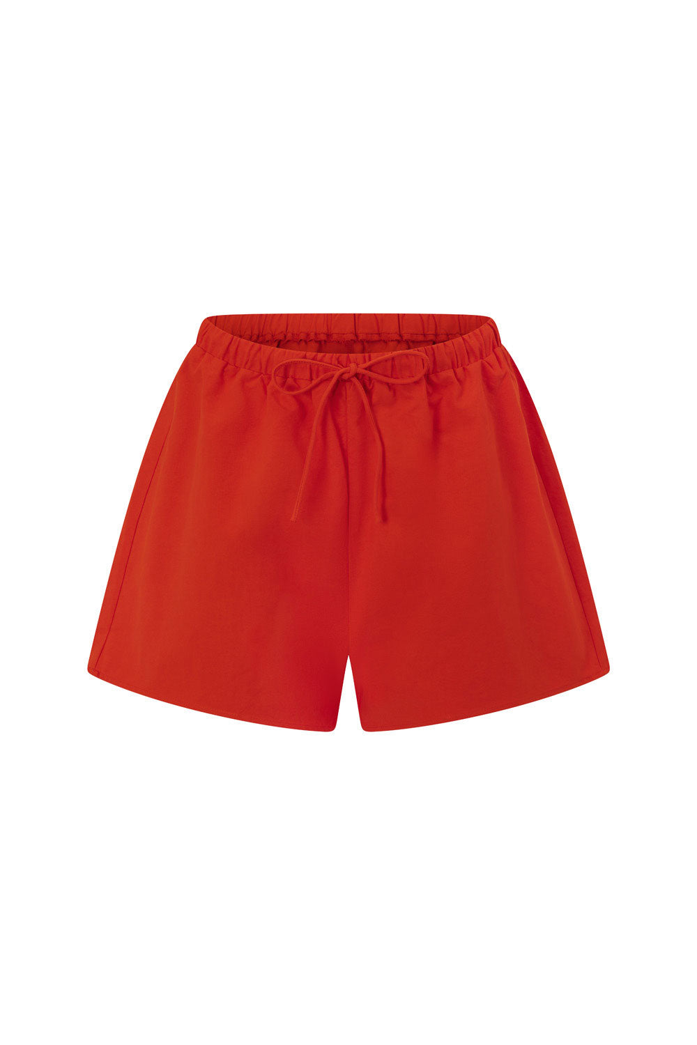 Cherry Red Elastic Drawstring Akel Shorts