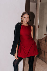 Camellia Dress - Burgundy