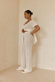 White Crochet Knit high Waist Milana Pants