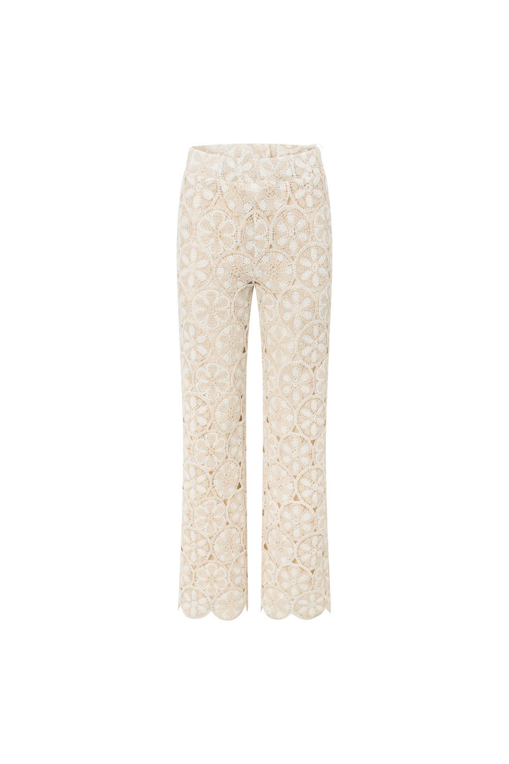 Kalila Crochet Pants - Ivory White Beige