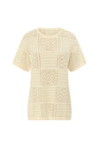Butter Yellow Pointelle Knit Elios T Shirt Top