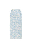 Didi Lace Up Midi Skirt - Blue