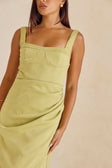 Green Split Midi Noah Midi Dress