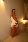 Coral Pleated Maxi Hailey Skirt