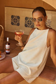 Cream Boat Neck Magnum Playsuit