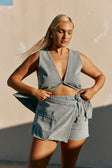 Blue Denim Wrap Mini Loralei Skort