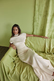 Cream Ribbed Knit Maxi Sorrento Dress