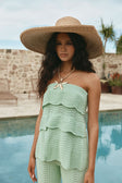 Mint Green Crochet Knit Strapless Panel Kama Top