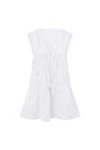 Bridal White Gathered Drawstring Mini Joslin Dress