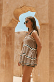 Brown Crochet Knit Cami Eleza Top
