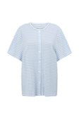 Cassie Button Up Top - Blue White