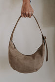 Caramel Tan Suede Buckle Charlotte Bag