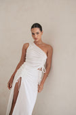 Leni One Shoulder Top - White