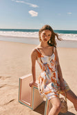 Orange Estivo Dusk Print Lace Up Mini Camille Dress